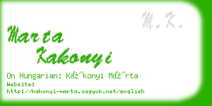 marta kakonyi business card